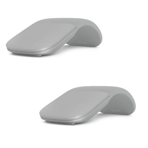 Microsoft Surface Arc Touch Mouse Platinum + Surface Arc Touch Mouse Platinum - Wireless - Bluetooth Connectivity - Ultra-slim & lightweight - Innovative full scroll plane