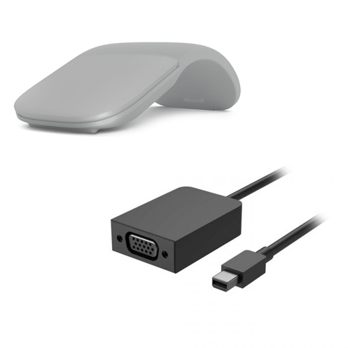 Microsoft Surface Arc Touch Mouse Platinum + Surface Mini DisplayPort to VGA Adapter Black