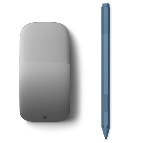 Microsoft Surface Arc Touch Mouse Platinum + Surface Pen Ice Blue - Wireless Connectivity - Bluetooth Connectivity - Innovative Full Scroll Plane - 4,096 Pressure Points in the Surface Pen - Writes Like Pen on Pape