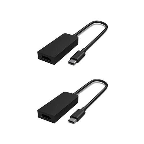 Microsoft Surface USB-C to DisplayPort Adapter (2) - 1 x USB 3.1 Gen 1 Type-C Port- Male - 1 x DisplayPort- Female - Up to 5 Gb/s Data Transfer Speeds - Nickel Connector Plating