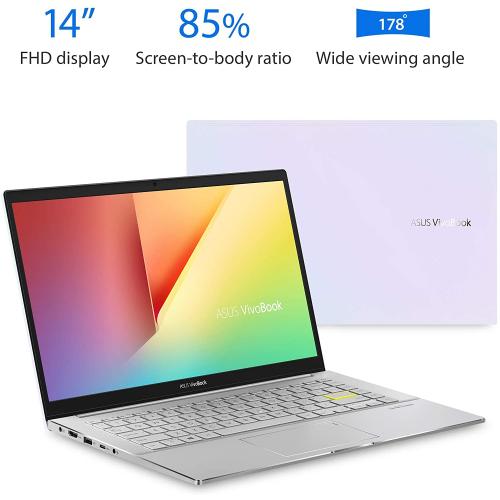 ASUS VivoBook S14 14" Laptop Intel Core I5 8GB RAM 512GB SSD Dreamy White   10th Gen I5 10210U Quad Core   Intel UHD Graphics   Built In Stereo Speakers   Durable Metal Casing   Windows 10 Home 
