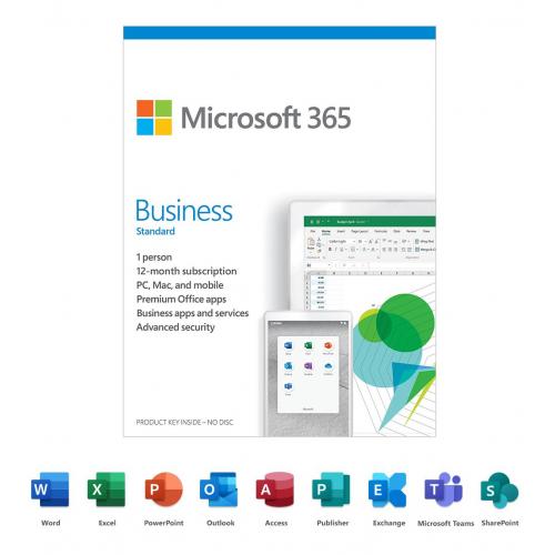 Microsoft 365 Business Standard | 12-Month Subscription, 1 person| Premium Office Apps | 1TB OneDrive cloud storage | PC/Mac Keycard