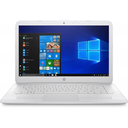 HP Stream 14" Laptop Intel Celeron N4000 4GB RAM 32GB eMMC Snow White - Intel Celeron N4000 Dual-core - Intel UHD Graphics 600 - Dual speakers - HP Webcam w/ Integrated Mic - Windows 10 Home in S Mode