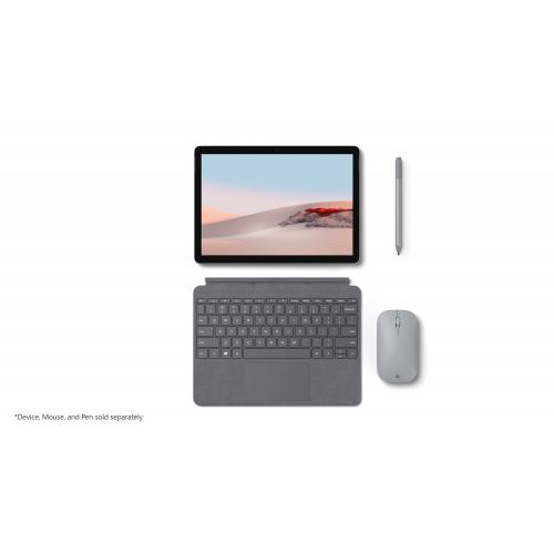 Microsoft Surface Go Signature Type Cover Platinum   Pair W/ Surface Go   A Full Keyboard Experience   Close To Protect Screen & Conserve Battery   Fold Back For Tablet Mode   Made W/ Alcantara Material 