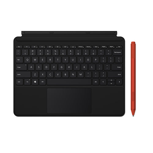 Microsoft Surface Go Type Cover Black + Surface Pen Poppy Red - Microsoft Surface Pen Poppy Red - Fold type cover back for tablet mode - A full keyboard experience - Bluetooth 4.0 in Surface Pen - 4,096 Pressure Points in the Surface Pen