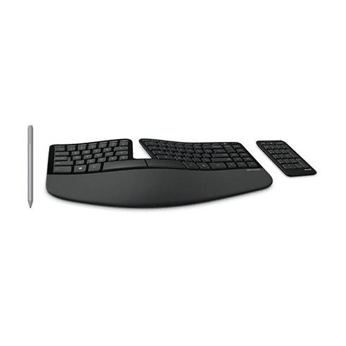 Microsoft Surface Pen Platinum + Sculpt Ergonomic Keyboard Black - Sculpt Ergonomic Keyboard & Keyset Included - Bluetooth 4.0 Connectivity for Pen - 4,096 Pressure Points for Pen - Wired USB Keyboard - Cushioned Palm Rest on Keyboard