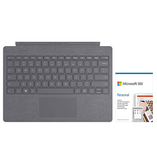 Microsoft Surface Pro Signature Type Cover Platinum + Microsoft 365 Personal 1 Year Subscription For 1 User