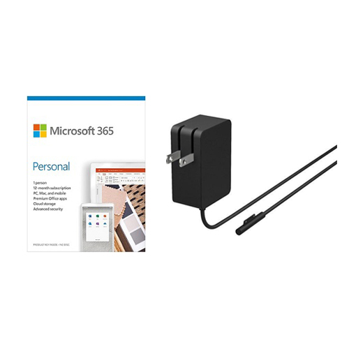 Microsoft Surface 24W Power Supply + Microsoft 365 Personal 1 Year Subscription For 1 User