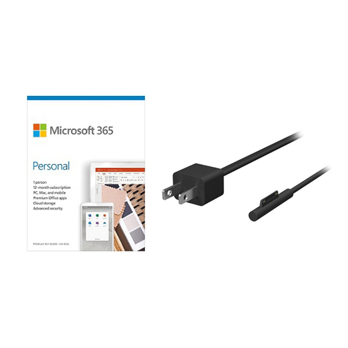 Microsoft Surface 65W Power Supply + Microsoft 365 Personal 1 Year Subscription For 1 User