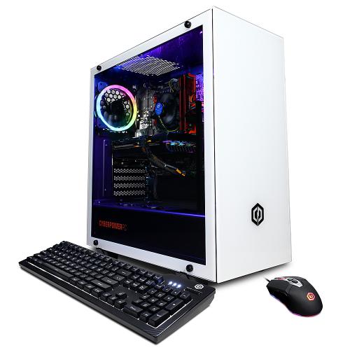 CyberPowerPC Gamer Xtreme Gaming Desktop Intel Core i7 16GB RAM 240GB SSD + 2TB HDD White GTX 1660 Super - Intel Core i7-10700F 2.9 GHz - NVIDIA GeForce GTX 1660 SUPER 6GB - USB Keyboard & Mouse included - Tempered Glass Side Panel - Windows 10 Home