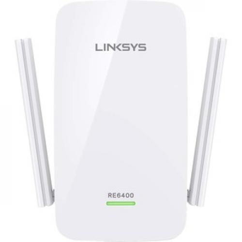 Open Box: Linksys AC1200 Boost EX Dual-Band Wi-Fi Range Extender (RE6400) - 2.40 GHz, 5 GHz - 1 x Network (RJ-45) - Ethernet, Fast Ethernet, Gigabit Ethernet - Wall Mountable