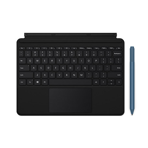 Microsoft Surface Go Type Cover Black + Surface Pen Ice Blue - Surface Pen Ice Blue Included - Fold type cover back for tablet mode - A full keyboard experience - Bluetooth 4.0 Connectivity for Pen - 4,096 Pressure Points for Pen