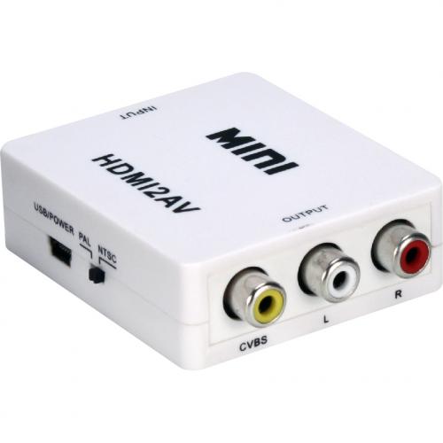 Open Box: COMPOSITE AUDIO & VIDEO TO DIGITAL HDMI UP-CONVERTER - Functions: Signal Conversion - Converts HDMI into composite audio & video - Converts 720p/1080p to 480i - Powered through USB port - Maximum Resolution: 1920 x 1080