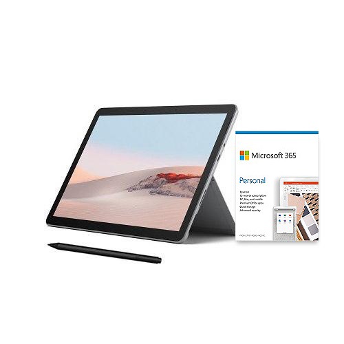 Microsoft Surface Go 2 10.5" Intel Core m3 8GB RAM 128GB SSD LTE Platinum + Surface Pen Charcoal + Microsoft 365 Personal 1 Year Subscription For 1 User