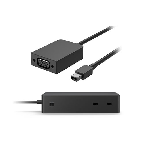 Microsoft Dock 2 Black/Surface Mini DisplayPort VGA Adapter Black - 2 x front-facing USB-C 2 x rear-facing USB-C 2) - antonline.com