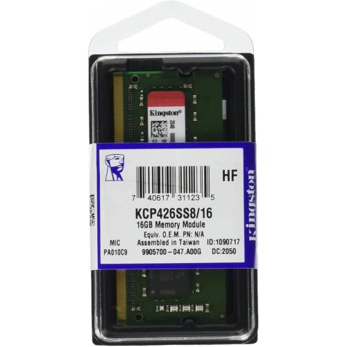 Kingston 16GB DDR4 SDRAM Memory Module   For All In One PC, Notebook   16 GB   DDR4 2666/PC4 21300 DDR4 SDRAM   2666 MHz   Lifetime Warranty 