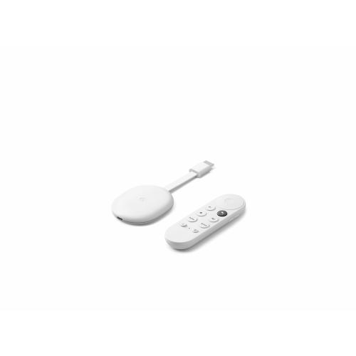 Google Chromecast 4K with Google TV Snow - 4K HDR Streaming @60fps - Bluetooth Connectivity - Voice Remote with integrated mic - Stream Netflix, YouTube, Hulu, and more