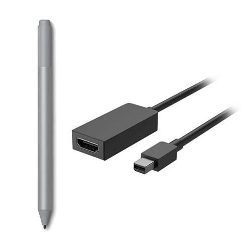 Microsoft Surface Mini DisplayPort to HDMI 2.0 Adapter Black + Surface Pen Platinum