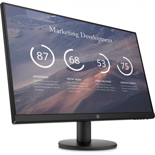 HP P27V G4 27" Full HD Business Monitor   1920 X 1080 Full HD Display @ 60 Hz   In Plane Switching (IPS) Technology   5ms Response Time   3 Sided Micro Edge Bezel   HDMI & VGA Ports For Easy Connectivity 