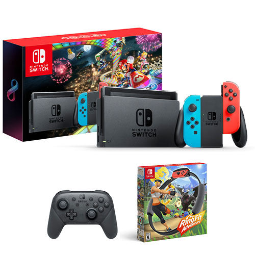  Nintendo Switch with Neon Blue and Neon Red Joy‑Con : Video  Games