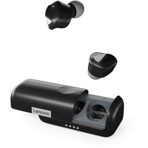 Lenovo True Wireless In-Ear Headphones - Bluetooth 5.0 Connectivity - Built-in Microphone for hands free calls - 49 ft operating distance - 1 Hour re-charge time - Up to 4 hours of Playback