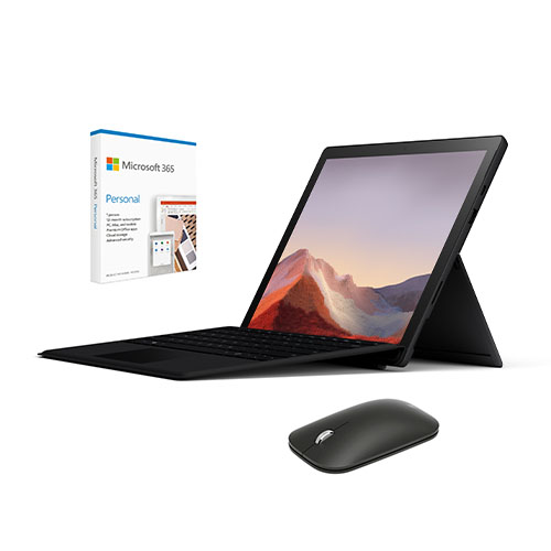 Microsoft Surface Pro 7 12.3" Intel Core i5 8GB RAM 256GB SSD Matte Black + Surface Pro Signature Type Cover Black + Microsoft Modern Mobile Mouse + Microsoft 365 Personal 1 Year Subscription For 1 User