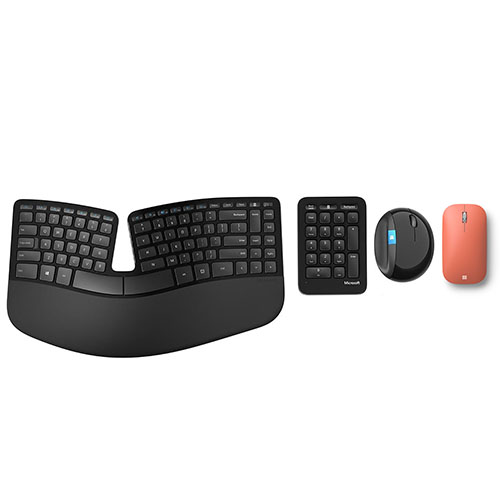 Microsoft Sculpt Ergonomic Desktop Keyboard And Mouse+Modern Mobile Mouse Peach - BlueTrack Enabled - 7 Button Mouse - 4-Direction Scroll Wheel - Separate 10-key Numeric Keypad - X-Y resolution adjusting Wheel button - 2.40 GHz Operating Frequency