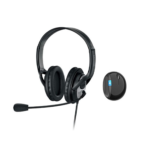 Microsoft LifeChat LX-3000 Digital USB Stereo Headset Noise-Canceling Microphone + Sculpt Ergonomic Mouse - Premium Stereo Sound - USB 2.0 Connection - Leatherette Ear Pads - Wireless Mouse - Ergonomic Design