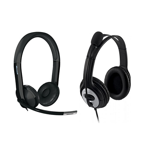 Microsoft LifeChat LX-6000 Headset + Microsoft LifeChat LX-3000 Digital USB Stereo Headset Noise-Canceling Microphone - Wired Headset - Binaural Headset for Clear Stereo Sound - Noise-Cancelling Microphone - Premium Stereo Sound - USB 2.0