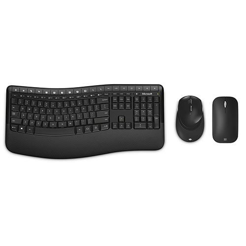 Microsoft Wireless Comfort Desktop 5050 + Microsoft Modern Mobile Mouse Black - USB Wireless RF Keyboard - USB Wireless RF BlueTrack Mouse - 16 Hot Keys - Bluetooth Connectivity - 2.40 GHz Operating Frequency