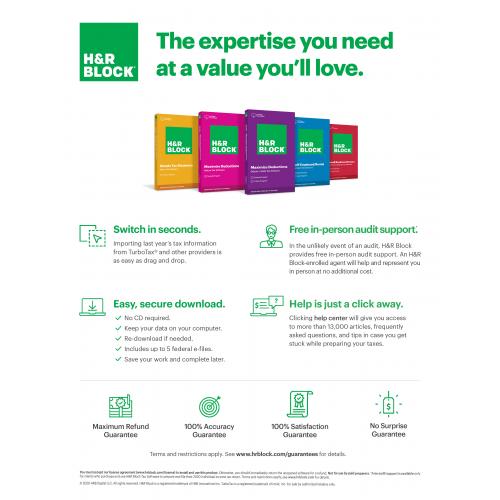 Microsoft 365 Personal 1 Year Subscription For 1 User + H&R Block Tax Software Basic 2020 Windows (email Delivery) 