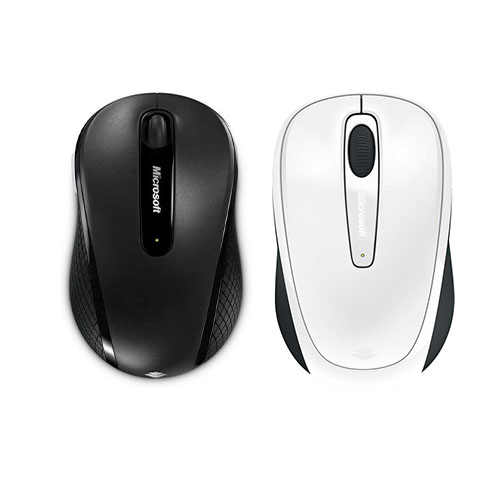 Microsoft Wireless Mobile Mouse 4000 + Microsoft 3500 Wireless Mobile Mouse- White - BlueTrack Enabled for both Mice - Radio Frequency Connectivity - 4-way Scrolling & 4 Customizable Buttons - USB Connector - Up to 10 Months Battery Life