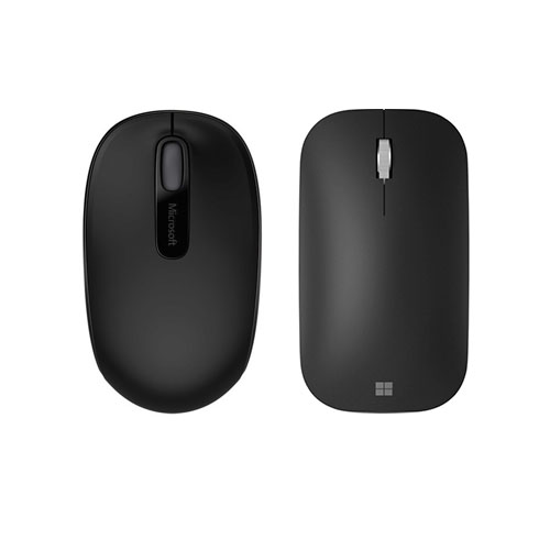 Microsoft Wireless Mobile Mouse 1850 Black + Microsoft Modern Mobile Mouse Black - Radio Frequency Connectivity - Bluetooth Connectivity - 2.40 GHz Operating Frequency - BlueTrack Enabled - 1000 dpi movement resolution