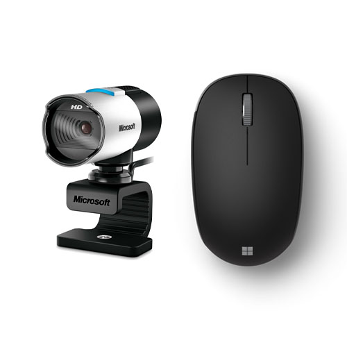 Microsoft LifeCam Webcam + Microsoft Bluetooth Mouse Matte Black - 1920 x 1080 Video @ 30fps - Bluetooth Connectivity for Mouse - USB 2.0 Connectivity for Webcam - 5 Megapixel Interpolated - 2.40 GHz Operating Frequency