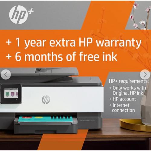HP Officejet Pro 8025e Wireless Color All In One Printer W/ 6 Months Free Ink Through HP+ 
