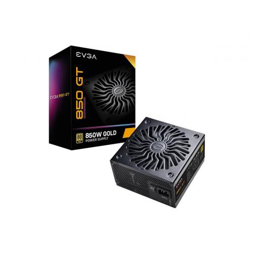 EVGA Supernova 850 GT 80 Plus Gold 850W Power Supply - 80 PLUS Gold certified - Compact 150mm Size - Fully Modular - Power ON Self Tester - Auto ECO Mode with FBD Fan