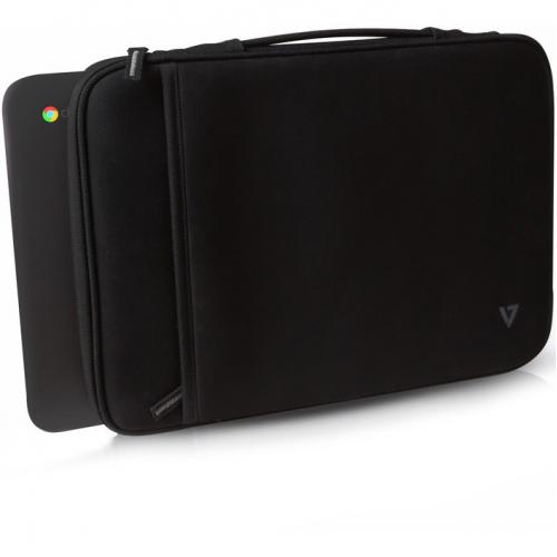 Open Box: V7 11.6" Water Resistant Neoprene Ultrabook Sleeve For 12 In Chromebook, 12 In Ultrabook, 11.6 In MacBook Air   CSE5H BLK 9N 