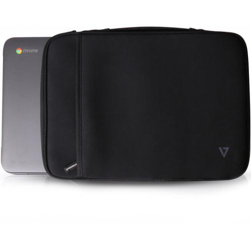 Open Box: V7 11.6" Water Resistant Neoprene Ultrabook Sleeve For 12 In Chromebook, 12 In Ultrabook, 11.6 In MacBook Air   CSE5H BLK 9N 