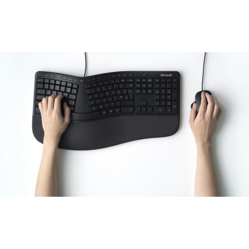 Microsoft Ergonomic Wired Keyboard And Mouse Desktop Bundle   Wired USB 2.0 Type A Connectivity   3000 Frames Per Second For Mouse   Favorite Keys Reassignment Feature   1000 Points Per Inch For Mouse   Compatible W/ Windows 10 