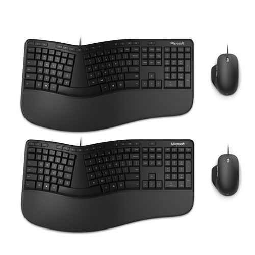 Microsoft Ergonomic Wired Keyboard and Mouse Desktop Bundle - Wired USB 2.0 Type A Connectivity - 3000 frames per second for Mouse - Favorite Keys reassignment feature - 1000 Points per inch for Mouse - Compatible w/ Windows 10