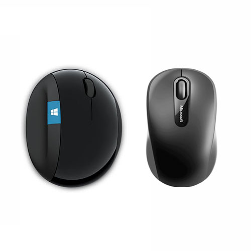 Microsoft Sculpt Ergonomic Mouse + Microsoft Bluetooth Mobile Mouse 3600 Black - Wireless Connectivity - BlueTrack Enabled - Ergonomic Design - 4-way Scrolling - Up to 6 month battery life