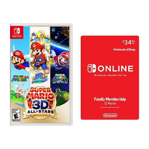 Super Mario 3D All-Stars Nintendo Switch / Nintendo Switch Online Family  Membership 12 Month Code 