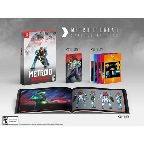 Metroid Dread: Special Edition For Nintendo Switch   For Nintendo Switch   ESRB Rated T (Teen 13+)   Includes 5 Art Cards & 190 Pg Art Book   Action/Platformer Game 