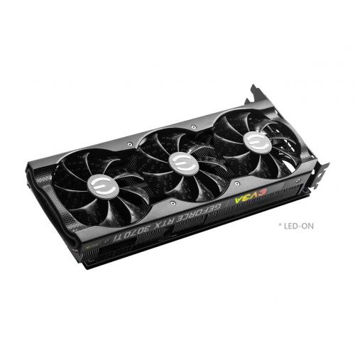 EVGA GeForce RTX 3070 Ti 8GB GDDR6X XC3 ULTRA GAMING LHR Graphic Card   8GB GDDR6X 356 Bit Memory   EVGA ICX3 Cooling   Adjustable ARGB LED   All Metal Backplate, Pre Installed   2nd Gen Ray Tracing Cores 