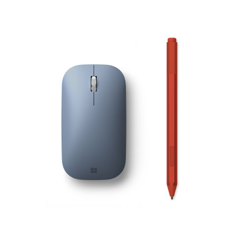 Microsoft Surface Pen Poppy Red + Microsoft Surface Mobile Mouse Ice Blue - Bluetooth 4.0 Connectivity for Pen - BlueTrack Enabled Mouse - 4,096 pressure points - Bluetooth Connectivity for Mouse - Writes like pen on paper