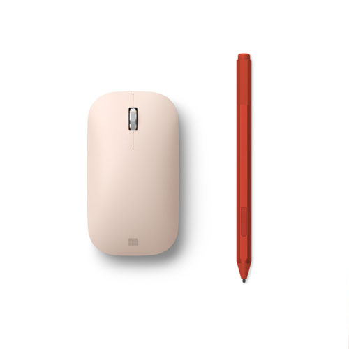 Microsoft Surface Pen Poppy Red + Microsoft Surface Mobile Mouse Sandstone - Bluetooth 4.0 Connectivity for Pen - BlueTrack Enabled Mouse - 4,096 pressure points - Bluetooth Connectivity for Mouse - Writes like pen on paper
