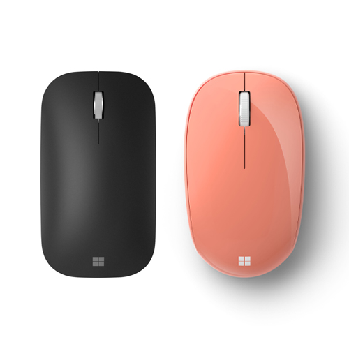 Microsoft Modern Mobile Mouse Black + Microsoft Bluetooth Mouse Peach - Bluetooth Connectivity - 2.40 GHz Operating Frequency - 1000 dpi movement resolution - Ambidextrous Hand Fit - Scroll Wheel