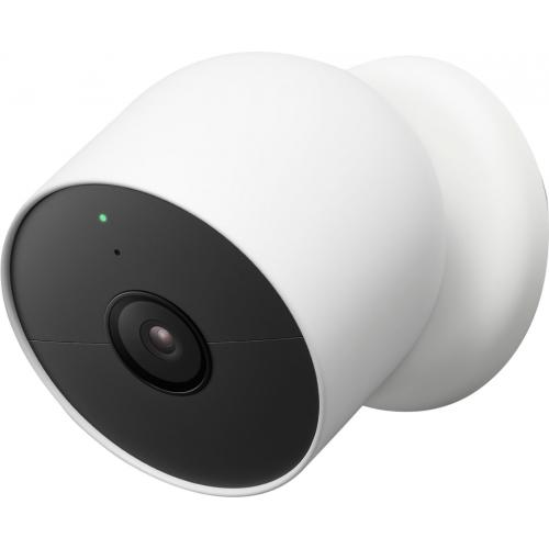 Google Nest Indoor/Outdoor Camera Battery Snow - 1920 x 1080 Resolution - Works w/ Nest & Google Assistant - 30 frames per second - Up to 20ft of Night Vision Black & White - Mic & Speaker for 2-Way Talk