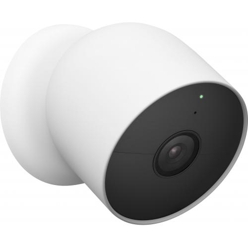 Google Nest Indoor/Outdoor Camera Battery 2 Pack Snow   1920 X 1080 Resolution   Works W/ Nest & Google Assistant   30 Frames Per Second   Up To 20ft Of Night Vision Black & White   Mic & Speaker For 2 Way Talk 