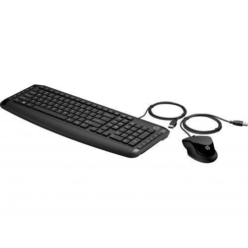 HP Pavilion Wired Keyboard And Mouse 200 Bundle   USB 2.0 Interface   Compatible W/ Windows 10 & Windows 8 OS   Chiclet Keyboard Design   Elegant, Glossy Mouse   Built On Palm Rest For Comfort 